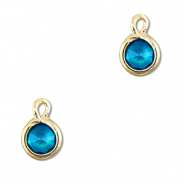 Anhänger Kristallglas Rund Blue-gold