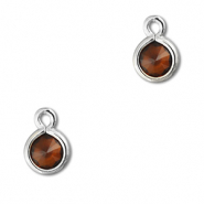 Anhänger Kristallglas Rund Orange brown-silver