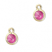 Anhänger Kristallglas Rund Dark pink-gold