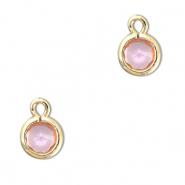 Anhänger Kristallglas Rund Light pink-gold