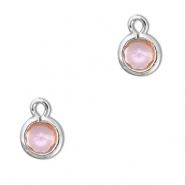 Anhänger Kristallglas Rund Light pink-silver