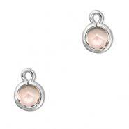 Anhänger Kristallglas Rund Peach-silver