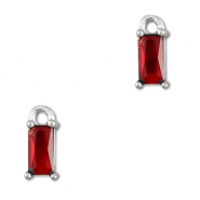 Anhänger Kristallglas Rechteck Red-silver