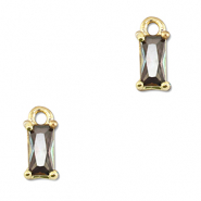 Anhänger Kristallglas Rechteck Multicolor-gold