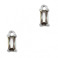 Anhänger Kristallglas Rechteck Multicolor-silver