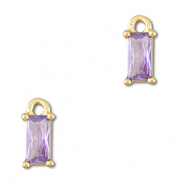 Anhänger Kristallglas Rechteck Light lilac-gold