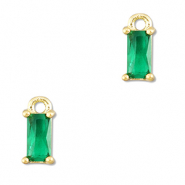 Anhänger Kristallglas Rechteck Emerald green-gold