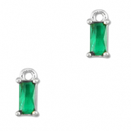 Anhänger Kristallglas Rechteck Emerald green-silver