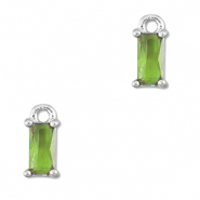 Anhänger Kristallglas Rechteck Green-silver