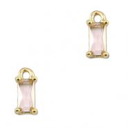 Anhänger Kristallglas Rechteck Light pink-gold