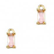 Anhänger Kristallglas Rechteck Peach-gold