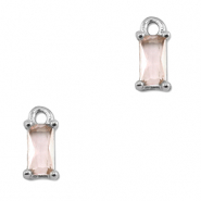 Anhänger Kristallglas Rechteck Peach-silver