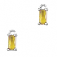 Anhänger Kristallglas Rechteck Yellow-silver