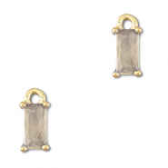 Anhänger Kristallglas Rechteck Light grey-gold