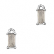 Anhänger Kristallglas Rechteck Light grey-silver
