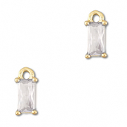 Anhänger Kristallglas Rechteck Transparent-gold