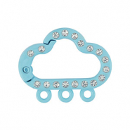 Farbiges Zubehör Schlüssel Anhänger Wolke mit 3 Öse Light blue