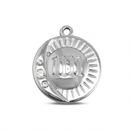 BY31® Stainless Steel - Rostfrei Stahl Anhänger Rund mit 11:11 Silver