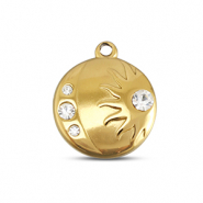 BY31® Stainless Steel - Rostfrei Stahl Anhänger Mond & Sonne Gold