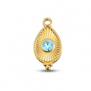 BY31® Stainless Steel - Rostfrei Stahl Anhänger Tropfenform Gold-aqua