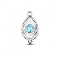 BY31® Stainless Steel - Rostfrei Stahl Anhänger Tropfenform Silver-aqua