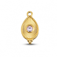 BY31® Stainless Steel - Rostfrei Stahl Anhänger Tropfenform Gold-light lilac