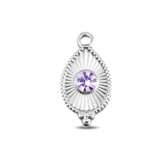 BY31® Stainless Steel - Rostfrei Stahl Anhänger Tropfenform Silver-light lilac
