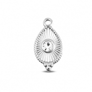 BY31® Stainless Steel - Rostfrei Stahl Anhänger Tropfenform Silver-crystal