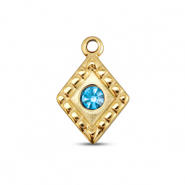 BY31® Stainless Steel - Rostfrei Stahl Anhänger Rhombus Gold-aqua