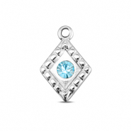 BY31® Stainless Steel - Rostfrei Stahl Anhänger Rhombus Silver-aqua