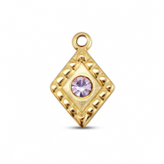 BY31® Stainless Steel - Rostfrei Stahl Anhänger Rhombus Gold-light lilac