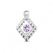BY31® Stainless Steel - Rostfrei Stahl Anhänger Rhombus Silver-light lilac