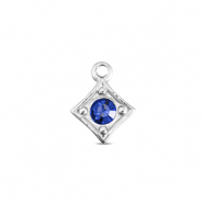 BY31® Stainless Steel - Rostfrei Stahl Anhänger Rhombus Silver-sapphire blue