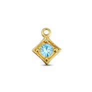 BY31® Stainless Steel - Rostfrei Stahl Anhänger Rhombus Gold-aqua