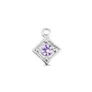 BY31® Stainless Steel - Rostfrei Stahl Anhänger Rhombus Silver-light lilac