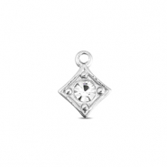 BY31® Stainless Steel - Rostfrei Stahl Anhänger Rhombus Silver-crystal