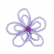 Stainless Steel - Rostfrei Stahl Anhänger Blume Lavender purple