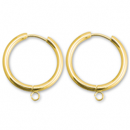Ohrringe aus Stainless Steel - Rostfreiem Stahl Creolen mit Öse 23mm Gold