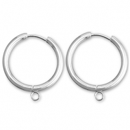 Ohrringe aus Stainless Steel - Rostfreiem Stahl Creolen mit Öse 19mm Silver