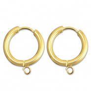 Ohrringe aus Stainless Steel - Rostfreiem Stahl Creolen mit Öse 17mm Gold