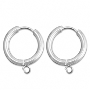 Ohrringe aus Stainless Steel - Rostfreiem Stahl Creolen mit Öse 17mm Silver