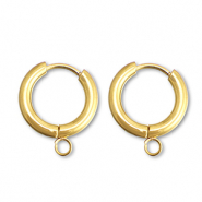 Ohrringe aus Stainless Steel - Rostfreiem Stahl Creolen mit Öse 15mm Gold