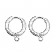 Ohrringe aus Stainless Steel - Rostfreiem Stahl Creolen mit Öse 15mm Silver