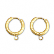 Ohrringe aus Stainless Steel - Rostfreiem Stahl Creolen mit Öse 13mm Gold