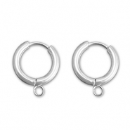 Ohrringe aus Stainless Steel - Rostfreiem Stahl Creolen mit Öse 13mm Silver