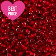 Glasperlen Rocailles 6/0 (4mm) Silverlined dark red