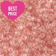 Glasperlen Rocailles 8/0 (3mm) Transparent light peach pink