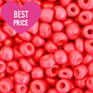Glasperlen Rocailles 8/0 (3mm) Coral red