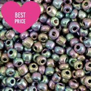 Glasperlen Rocailles 8/0 (3mm) Metallic shine multicolour silver
