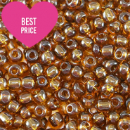 Glasperlen Rocailles 8/0 (3mm) Transparent brown
